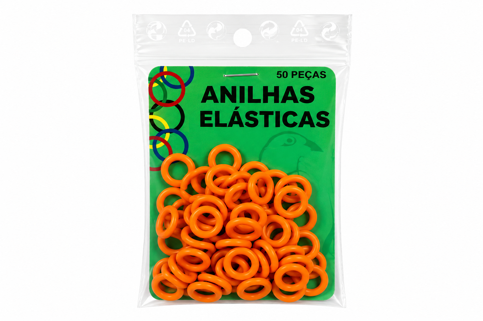 lar Anilhas Cor Laranja 8Mm 50Un - Imagem 1
