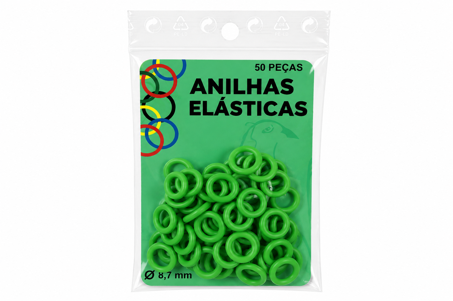 verde claro Anilhas Cor Verde Claro 8Mm 50Un - Imagen 1